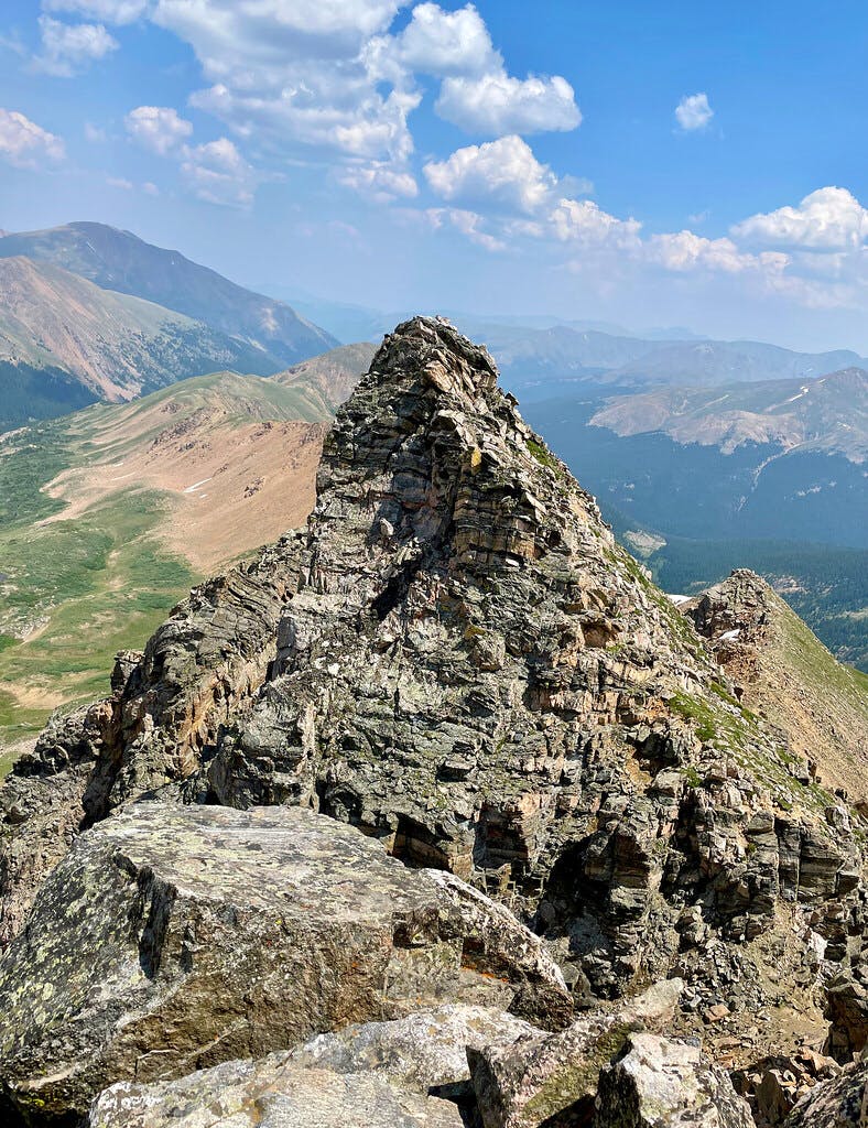 Looking back to the first high point from Citadel's true summit.